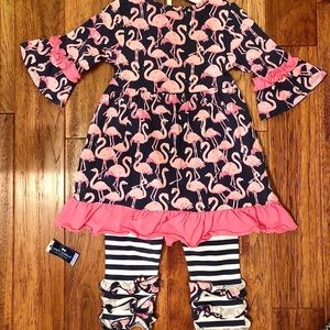 Flamingo ruffle set